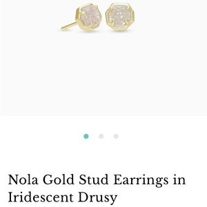 kendra scott nola rose gold stud iridescent drusy